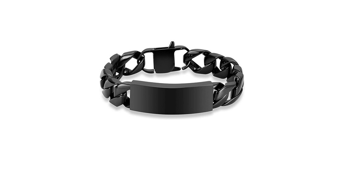 ashes jewellery men's black stainless steel urn bracelet