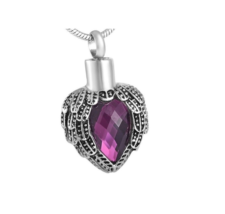 Ashes Jewellery stainless steel Purple Heart 