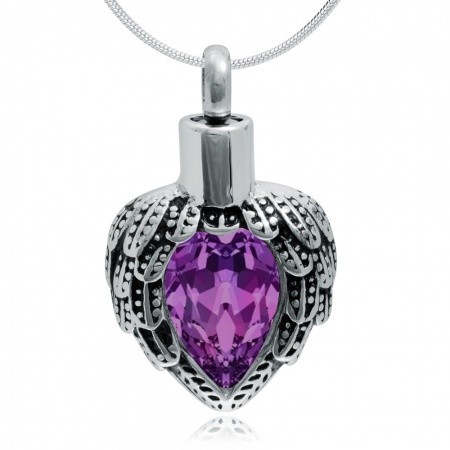 Ashes Jewellery stainless steel Purple Heart 